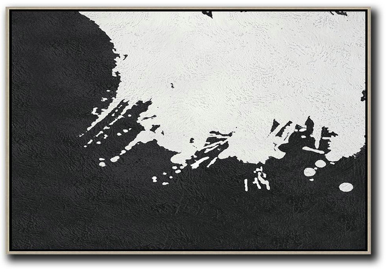 Acrylic Painting Canvas Art,Oversized Horizontal Minimal Art On Canvas - Hand-Painted Canvas Art